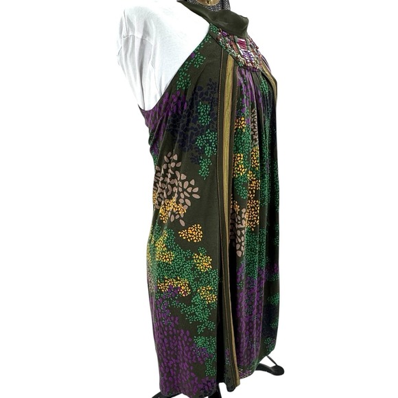 One September Anthropology Boho Green Embroidered Racerback Mini Dress NWOT‎ - Picture 11 of 13